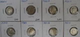 8 Silver US Roosevelt Dimes