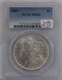 1887 PCGS MS63, Morgan Silver Dollar