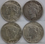 4 Silver US Peace Dollars
