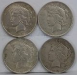 4 Silver US Peace Dollars