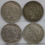 4 Silver US Peace Dollars