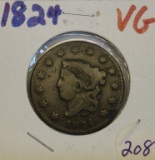1824 Large Cent Very Good