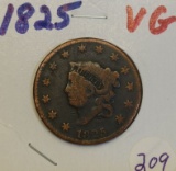 1825 Large Cent Very Good
