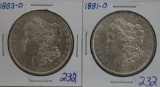 4 Silver US Morgan Dollar Coins