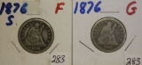 Two Liberty Seated Quarters