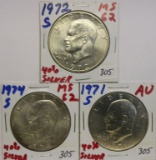 Three Silver Ike Dollars