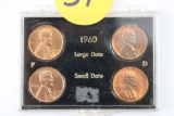 1960 Large & Small Date P & D Cents