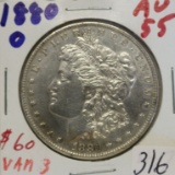 1880-O Morgan Dollar AU 55