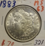 1883 Morgan Dollar MS 63