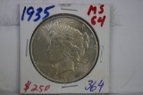 1935 Peace Dollar MS 64
