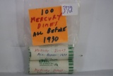 100 Mercury Dimes