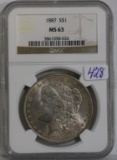1887 Morgan US Silver Dollar