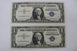 2 Consecutive SN, Silver Certificates, 1957 $1