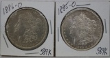 2 US Silver Morgan Dollar Coins