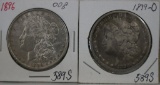 2 US Silver Morgan Dollar Coins