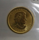 9 2015 Gold Canada 1/10oz Maple Leaf Coin $5