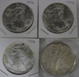 4 Silver American Eagle Dollar Coins