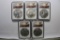 5- 2017 NGC, MS69, Silver American Eagle Dollar Coins