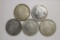 5- Silver Morgan Dollar Coins