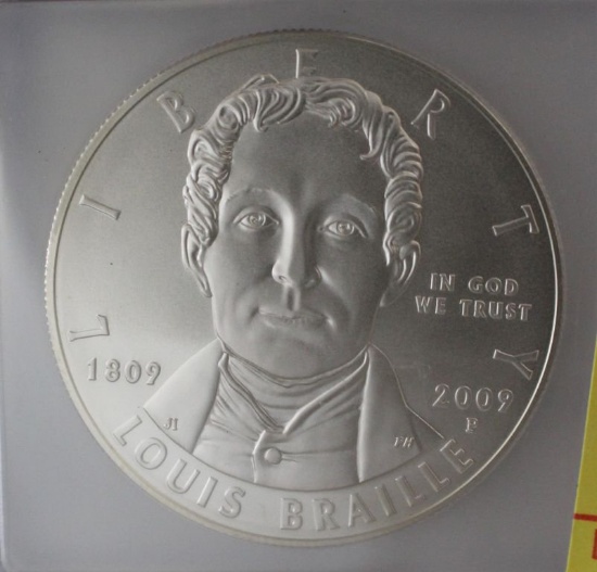 Louis Braille Silver Dollar