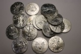 20- 2017 American Silver Eagle Dollar Coins, B.U.