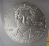 Louis Braille Silver Dollar