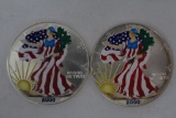 2 Silver Eagle Dollars