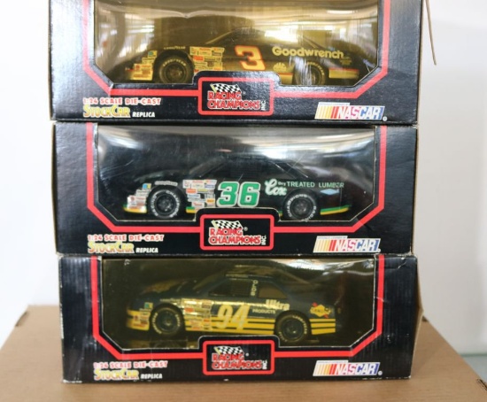 Three 1:24 Scale Die-Cast Stock Car Replicas