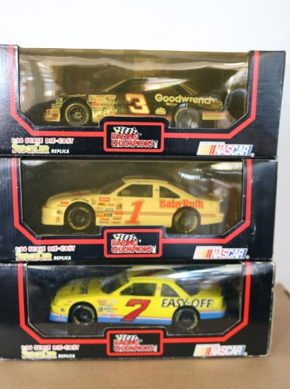 Three 1:24 Scale Die-Cast Stock Car Replicas