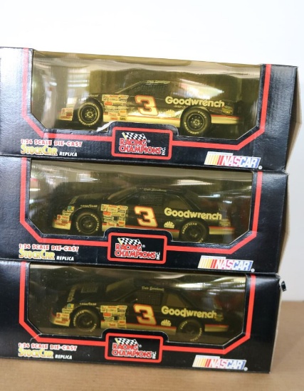 Three 1:24 Scale Die-Cast Stock Car Replicas