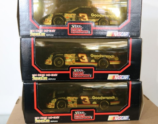 Three 1:24 Scale Die-Cast Stock Car Replicas
