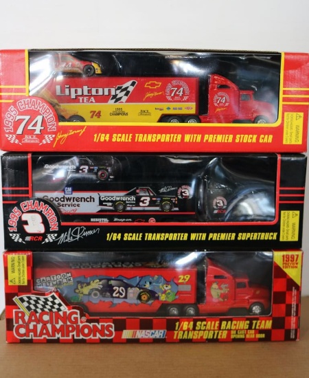 Three 1:64 Scale Transporters by Racing Champions
