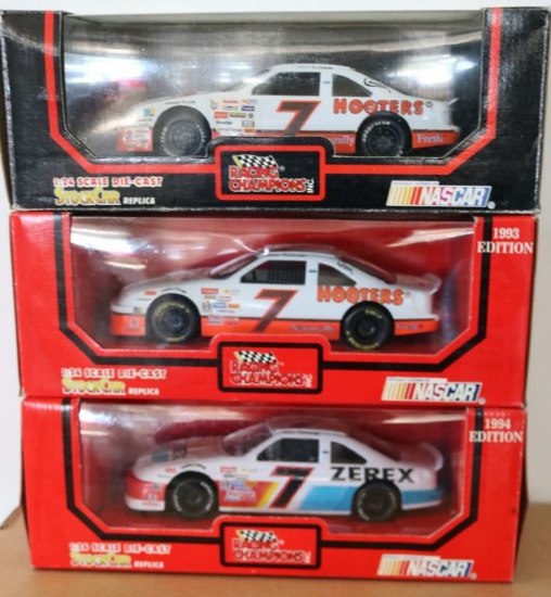Three  1:24 Scale Die Cast Stock Cars