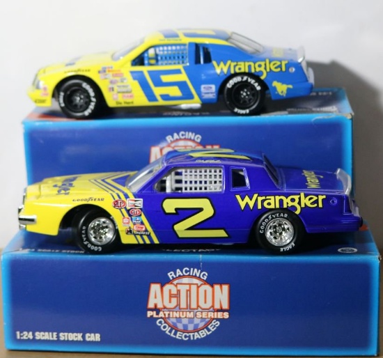 Three Dale Earnhardt 1:24 Scale Die-cast Stock Cars, one a Bank