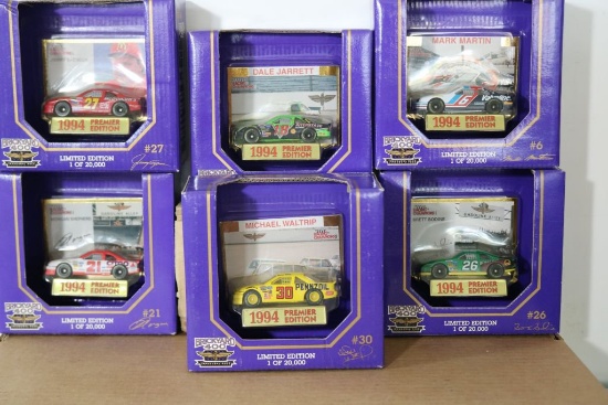 Six Brickyard 400 Premier Edition 1:64 Scale Die Cast Replica Cars