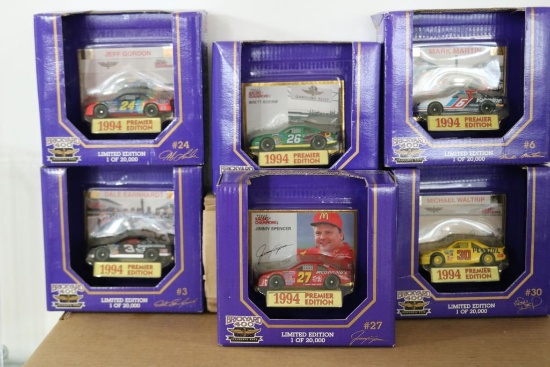 Six Brickyard 400 Premier Edition 1:64 Scale Die Cast Replica Cars