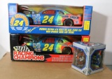 Two #24, 1:18 Scale Die Cast Stock Cars, one Action Packed Brickyard 400 twin pack #24 & #3 cars