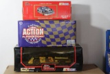 Three Die Cast Stock Car Replicas, one a Bank