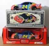 2 Die Cast Jeff Gordon #24  Stock Cars, one a Bank