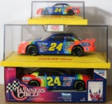 Three #24 Jeff Gordon Race cars