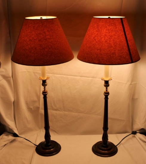 Pair of Wooden Table Lamps