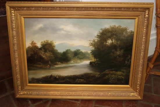 19th Century Framed Oil on Canvas Painting
