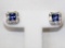 4 ct Square Cut Tanzanite Estate Earrings