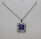 3.25 ct Square Cut Tanzanite Estate Necklace