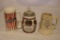 Three Beer Mugs, Two Sterling including a 100th Anniversary and a Heileman Brewery