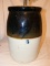An Eight Gallon Stoneware Churn with Dasher and Wooden Lid