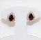Pear Cut  Garnet and Diamond Earrings