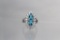 Pear Cut Blue Topaz Estate Ring