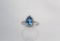 Pear Cut Blue Topaz Dinner Ring