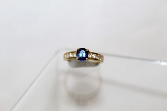 Genuine Sapphire Diamond Estate Ring